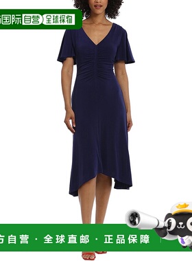 自营 Maggy London Midi连衣裙-蓝色 美国奥莱直发新款