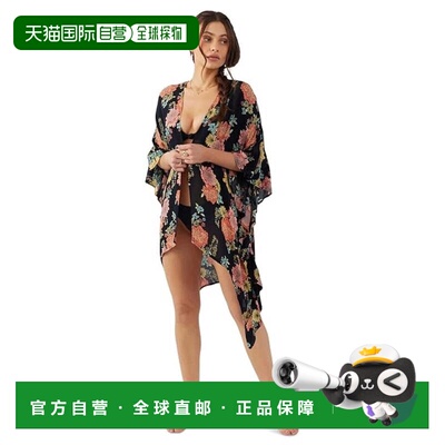 自营O'Neill Natalie Cover Up女式黑色和服袖泳装JDM2538-黑色