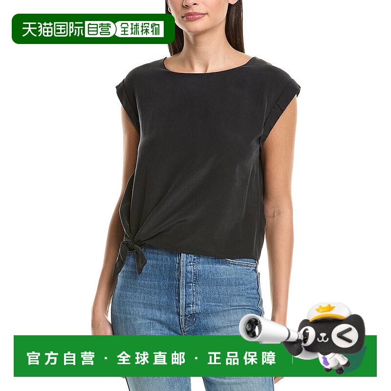 自营Splendid Alessandra Silk Top - black 美国奥莱直发