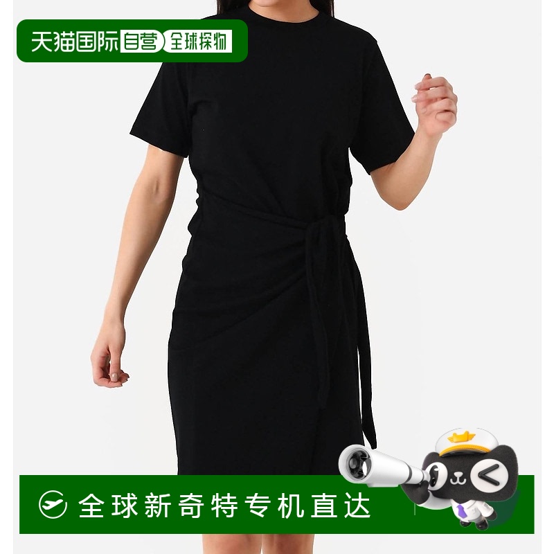 自营 vince黑色侧系带连衣裙 - 黑色 美国奥莱直发