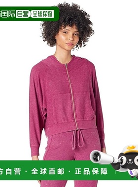 自营 Chaser Batwing连帽衫女式粉红色弹力长袖全拉链GBO188-粉红