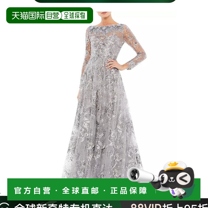 1h可退 【美国直邮】mac duggal 女士 连衣裙长袖礼服