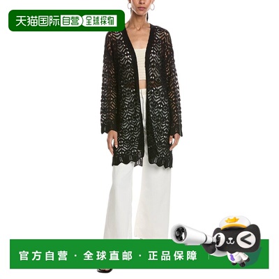 自营saltwater luxeSalwater Luxe开放式正面毛衣-黑色 美国奥莱