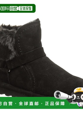 自营 Bearpaw Konnie 2777W011女式黑色人造毛皮领冬季靴JOBB1918