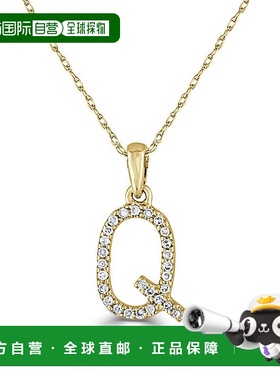自营 sabrina14k 金和钻石初始项链 - 黄色 q 美国奥莱直发吊坠