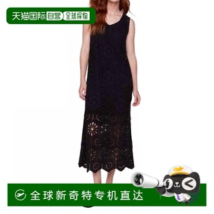 美国奥莱直发 自营 charlie b黑色钩针无袖 长裙