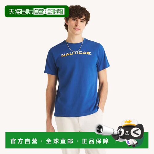 自营Nautica Mens Logo Graphic T-Shirt - windsurf blue 美国奥