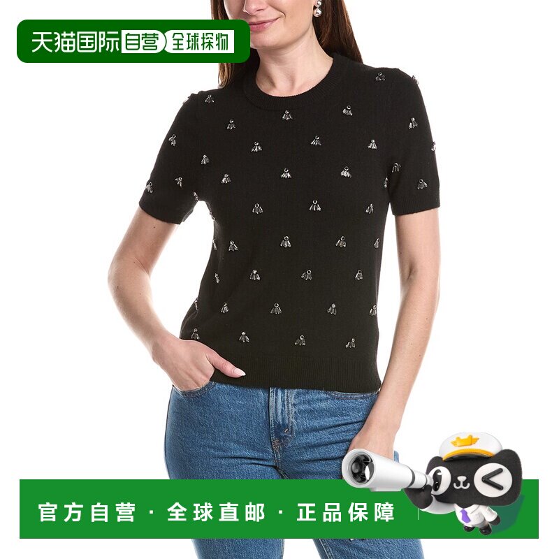 自营Milly Rosalyn羊毛和羊绒混纺毛衣-黑色 美国奥莱直发