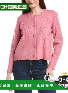 自营CeCe Knit Flower Cardigan - Pink 开衫美国直发奥莱
