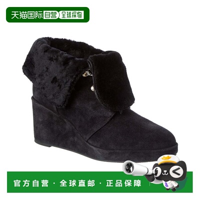 自营Aquatalia Idana Waterproof Suede Bootie - black 美国奥莱