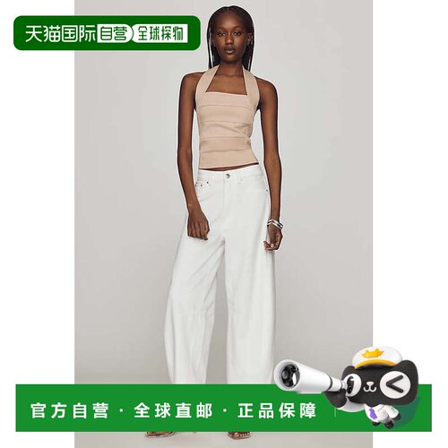 自营dl1961Miro高腰锥形牛仔裤-白色 美国奥莱直发