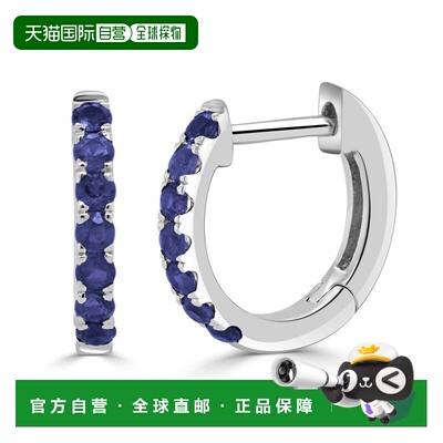 自营sabrina14K White Gold Sapphire Huggie Earrings - white g