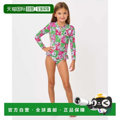 自营lilly pulitzerUPF 50+ Girls Denning Rashguard Swimsuit -