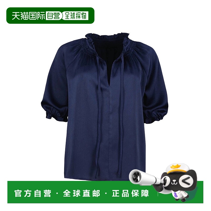 自营 bishop + young海军蓝女式罩衫领上衣 - 海军蓝 美国奥莱直