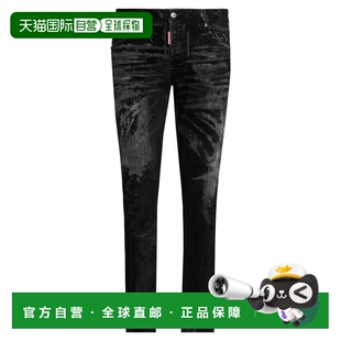1h可退 【美国直邮】Dsquared2男士牛仔裤中腰紧身弹力徽标褪色水