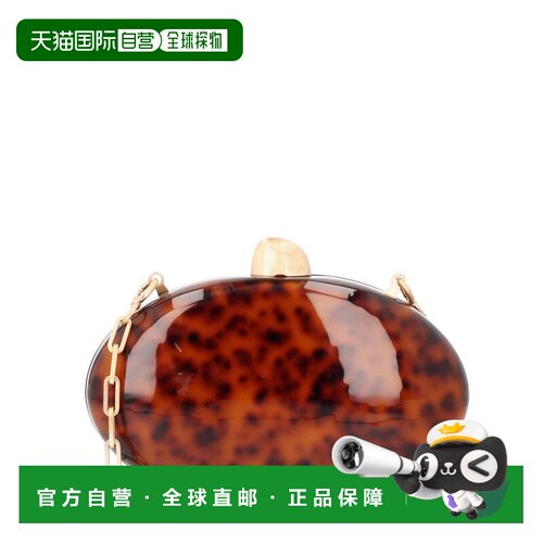 自营cult gaiaEviana Acrylic Tortoiseshell Oval Clutch - brow