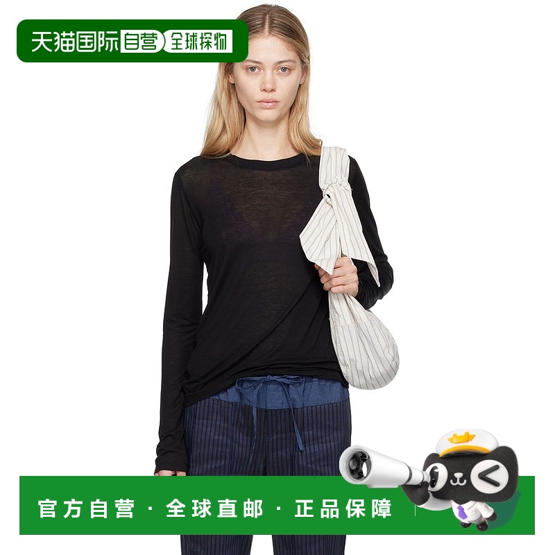 1h可退 香港直邮潮奢 Baserange 女士 黑色长袖 T 恤 TOLS针织