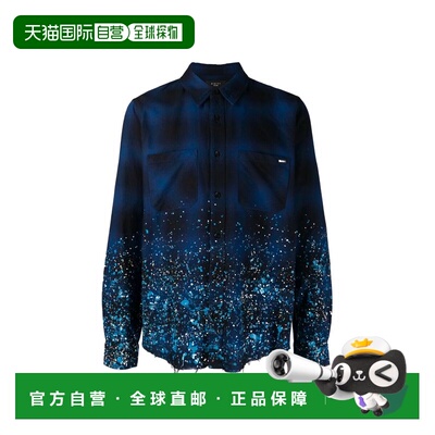 自营Amiri Crystal Painter Flannel Button-Down Shirt- Blue -