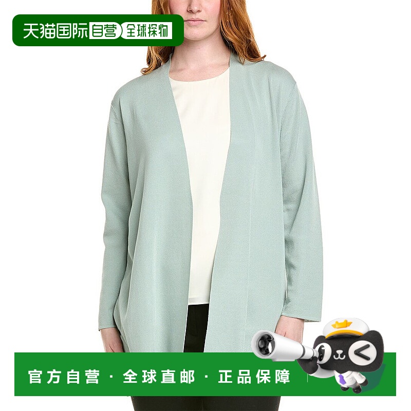 自营 Anne Klein Plus Napa Cardigan - Green 开衫美国直发奥莱