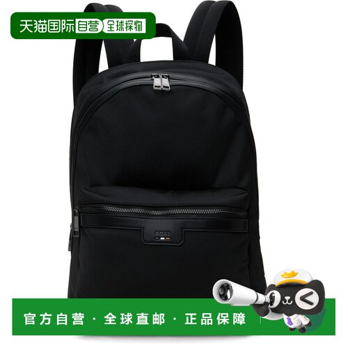 自营 潮奢 BOSS 波士 男士 黑色 Structured 双肩包 50536170新款