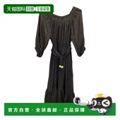 Marie Fernandez 闪亮黑色亚麻束带连体裤 自营Lisa 黑色 美