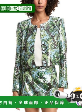 自营cinq a septCinq à Sept Sequin Damask Aspen Jacket - blu