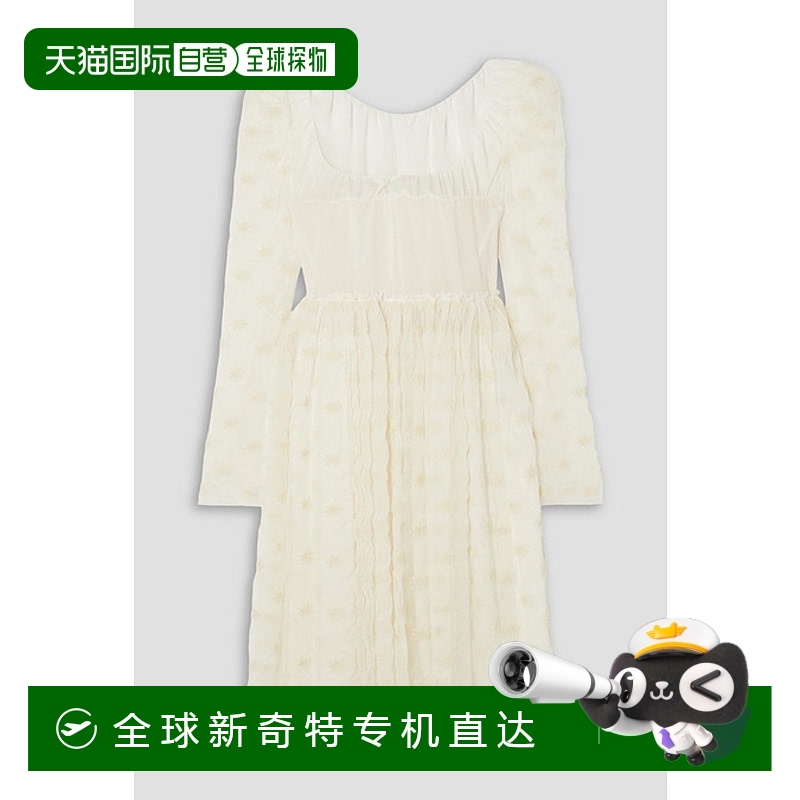 香港直邮潮奢 Chloe 蔻依 女士 刺绣真丝雪纺乔其纱连衣裙 CHC23S