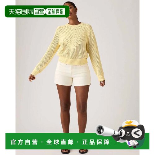 自营Levi's a字短裤女式外穿棉质弹力中腰修身JAX1939-白色 美国