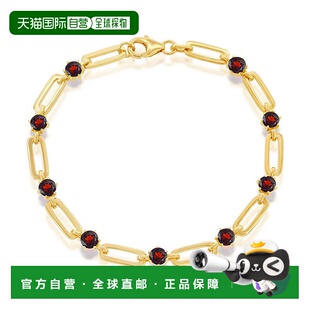 自营 simona纯银 5 毫米圆形回形针手链 - 红色 美国奥莱直发配饰