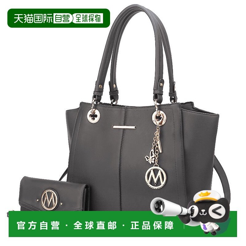mia k collection常春藤素食皮革女士手提包带钱包 - 木炭 【美国,箱包皮具/热销女包/男包,托特包,淘宝优惠券,粉丝福利购,淘宝优惠卷