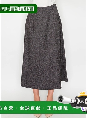 自营 yal new york炭灰色迷笛裙-黑色 美国奥莱直发半身裙