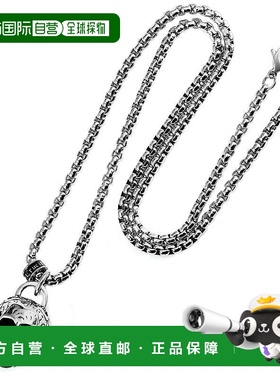 自营 Crucible Los Angeles 不锈钢 25 毫米骷髅项链配 24 英寸 4