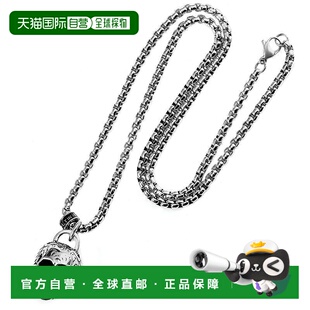 自营 Crucible Los Angeles 不锈钢 25 毫米骷髅项链配 24 英寸 4