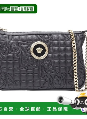 自营 Versace Vanitas绗缝巴洛克美杜莎金属链斜挎包-黑色 美国奥