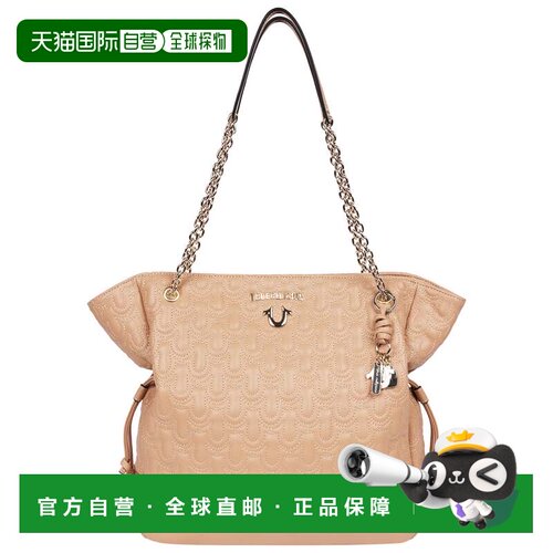 自营True Religion Cinch Side Soft Logo Tote - camel 美国奥莱