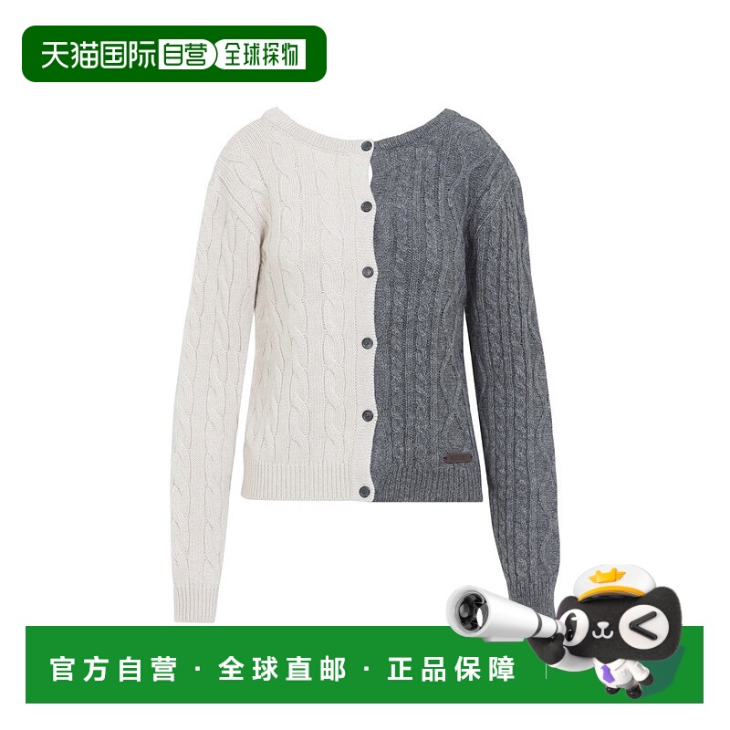 自营moschino双色针织毛衣，正面有纽扣——白色 美国奥莱直发