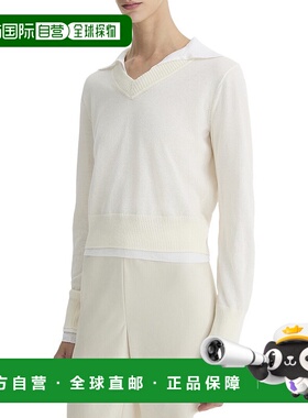 自营 Vince Fine双层领套头衫-白色 美国奥莱直发