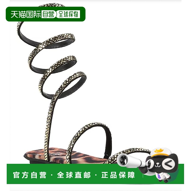 自营jeffrey campbell女式滑纹水钻印花平底鞋,米色-黑色猎豹色