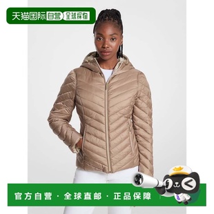 骨形标 灰褐色 自营michael kors雪佛龙标志印花绗缝尼龙双面夹克