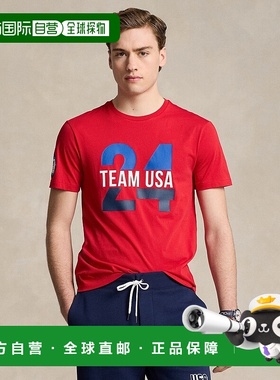 自营Polo Ralph Lauren男式红色图案美国队修身套头衫MAC108-红色