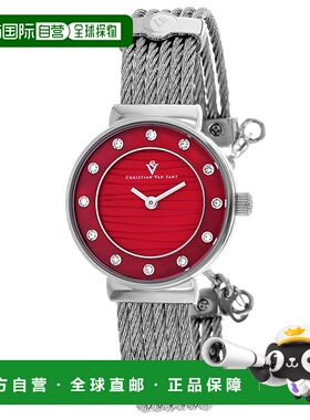 自营Christian Van Sant Women's Cavo Red Dial Watch - red 美