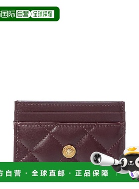 自营Versace Medusa绗缝皮革卡片夹-红色 美国奥莱直发卡包收纳