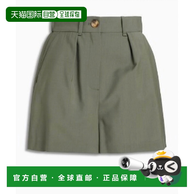 自营majeWomen's High-Waisted Shorts In Army Green - army gre