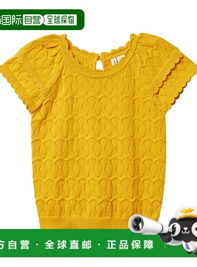 自营 Janie and Jack 纹理扇贝袖毛衣 - 黄色 美国奥莱直发