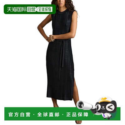 自营Reiss Jules褶皱圆柱连衣裙-海军蓝 美国奥莱直发