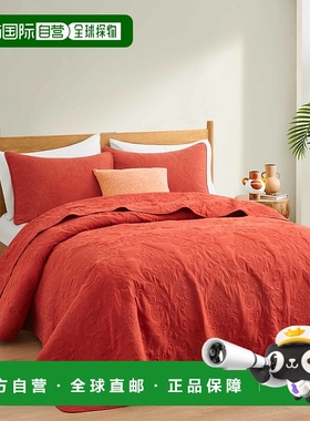 自营 Peace Nest Peace Nest 3 件套绗缝床罩套装 - 红色 美国奥