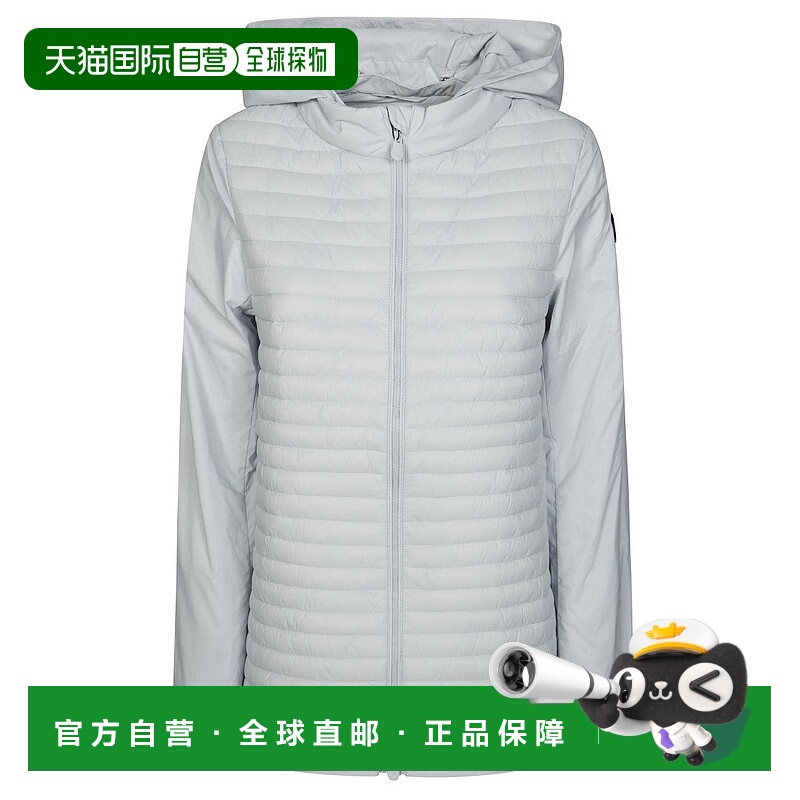 自营save the duck连帽白色绗缝外套-白色 美国奥莱直发