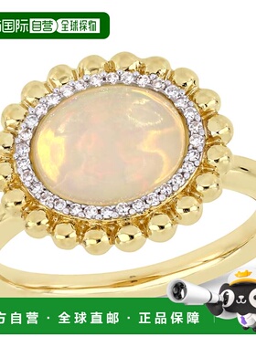 自营 mimi & max2 CT TGW 椭圆形切割黄色埃塞俄比亚蛋白石和 14K