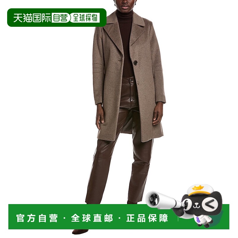 自营Via Spiga Walker Wool-Blend Coat - grey 美国奥莱直发