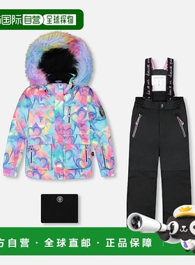 自营deux par deuxTwo-Piece Play Snowsuit Black with Multicol